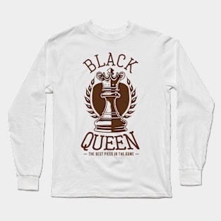 Black Queen: Chess Piece Long Sleeve T-Shirt